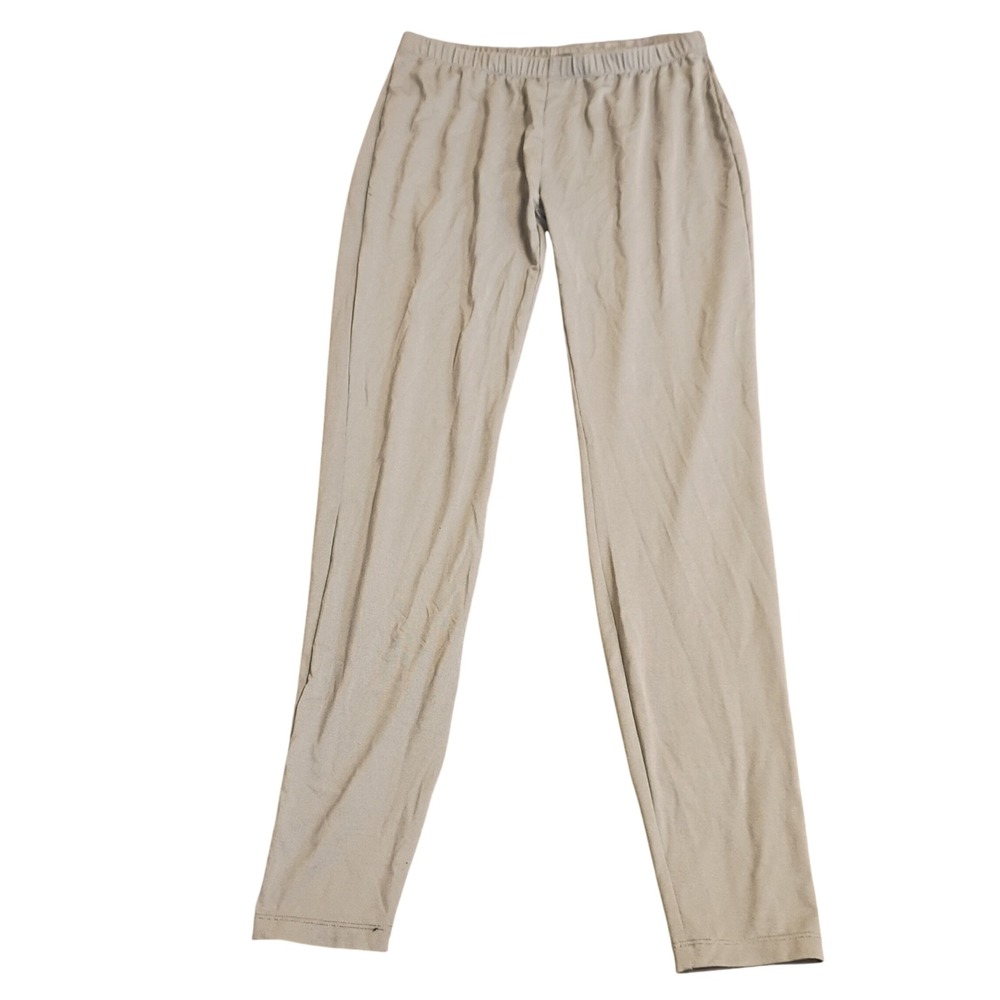 Eddie Bauer FreeDry Leggings Womens Medium Gray Micro Stripe Activewear Pants